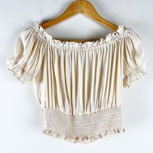 She & Sky Off-Shoulder Peasant Top Small NWT